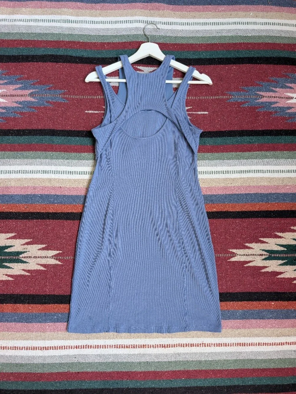 lululemon Ribbed Cotton Modal Cut-Out Dress Oasis blue